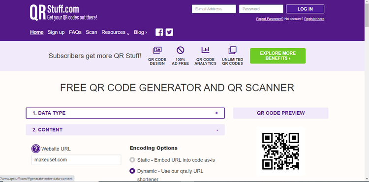 بارکد ساز QRStuff.com
