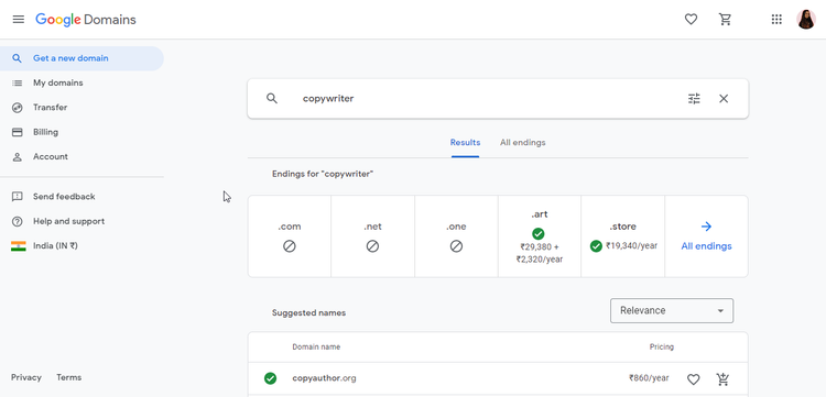 خرید دامین از Google Domains