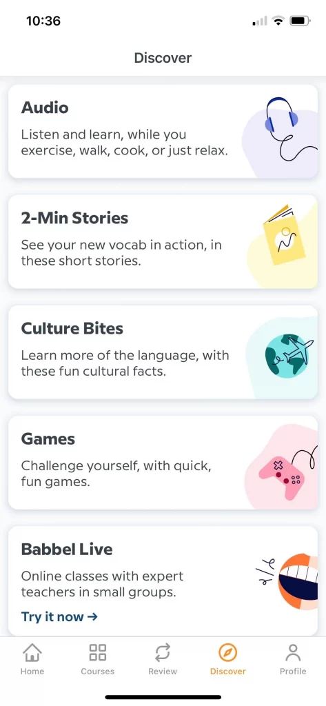 برنامه آموزش زبان: Babbel