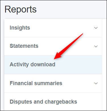 روی "Activity Download" کلیک کنید.
