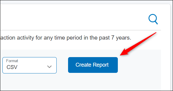 روی گزینه "Create Report" کلیک کنید.