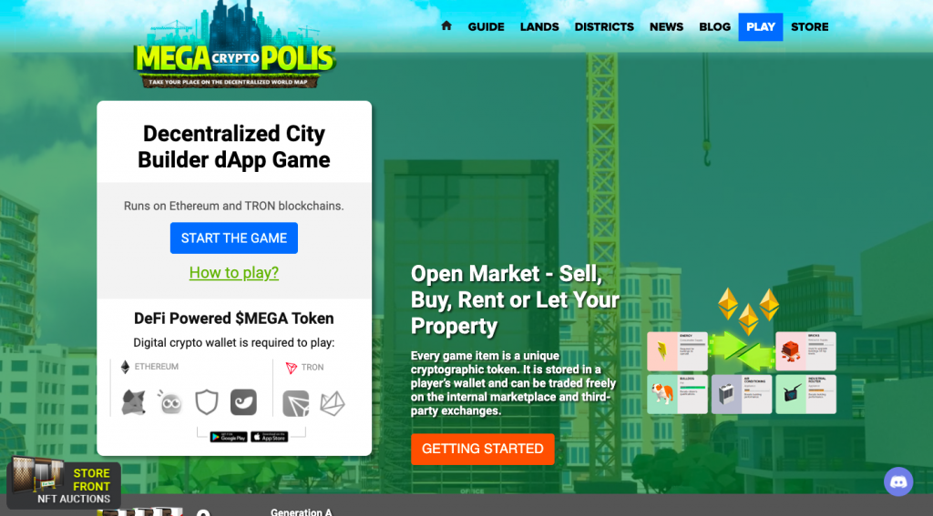 بازی MegaCryptoPolis (مگاکریپتوپولیس)