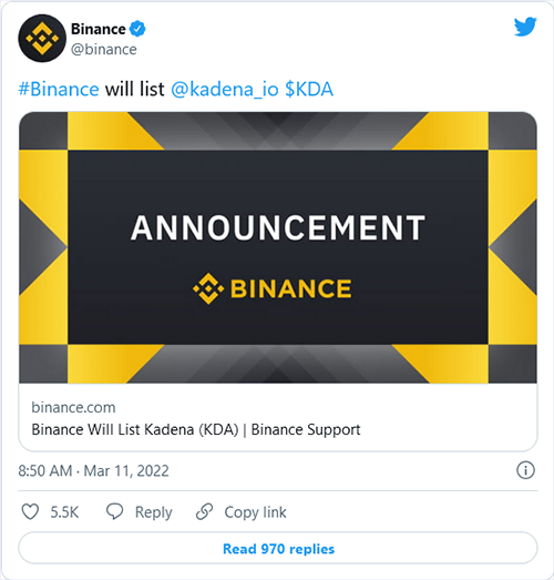 قیمت ارز کادنا (KDA)