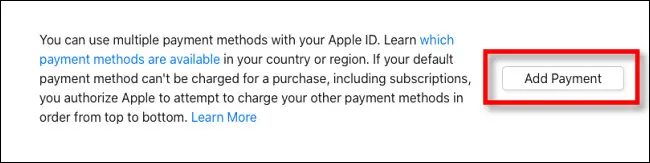 روی "Add Payment" کلیک کنید.
