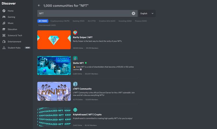 تبلیغ NFT برای فروش با پیوستن به سرورهای Discord