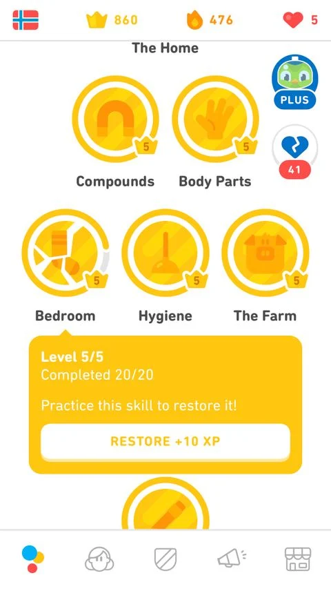 ادامه یادگیری با Duolingo: نقاط ضعف خود را تقویت کنید.