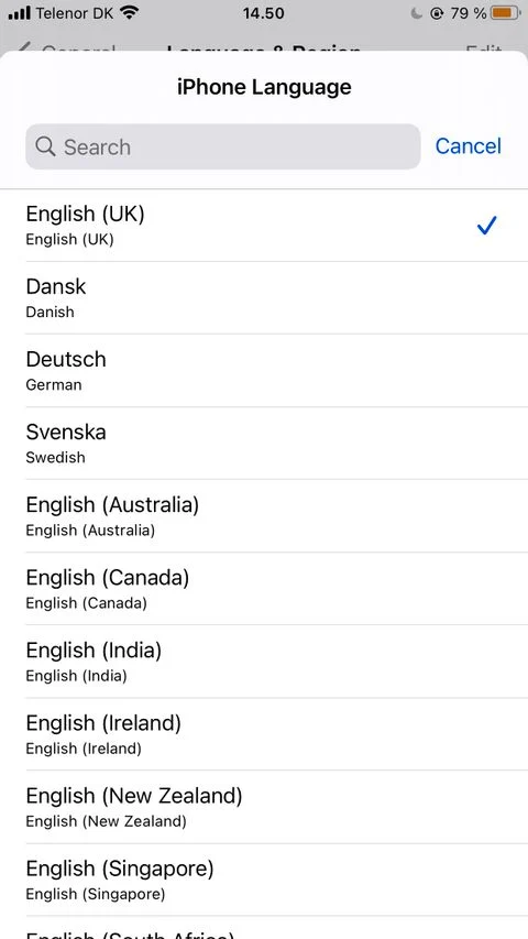 تغییر زبان صفحه کلید