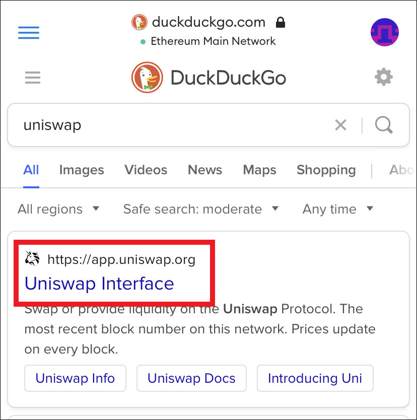 استفاده از Uniswap در آیفون