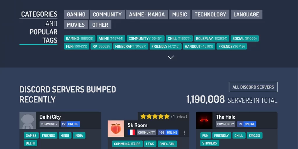 پیدا کردن بهترین سرورهای Discord