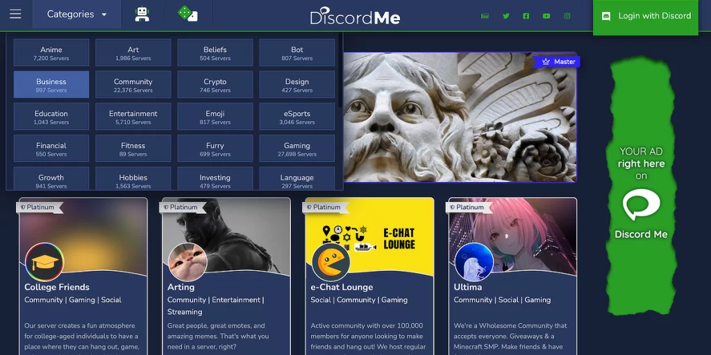پیدا کردن بهترین سرورهای Discord