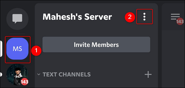 مدیریت سرور Discord