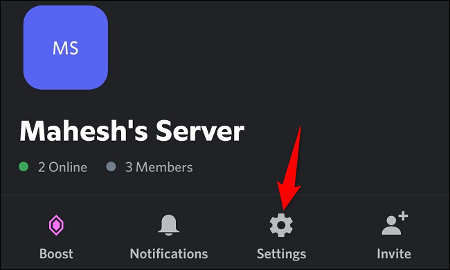 مدیریت سرور Discord