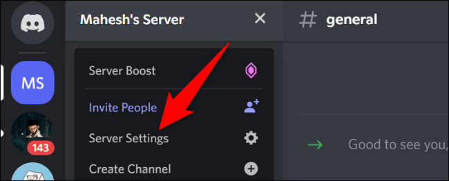 مدیریت سرور Discord