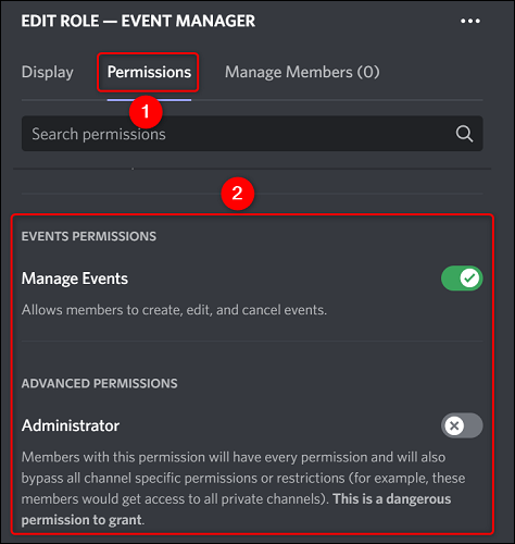 مدیریت سرور Discord