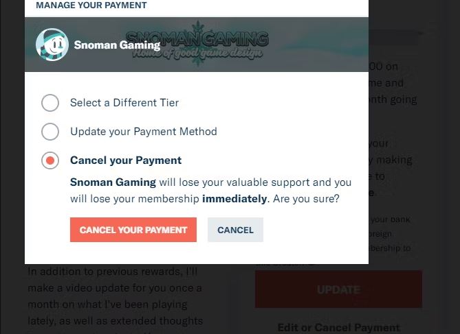 نحوه ویرایش یا لغو تعهدات Patreon