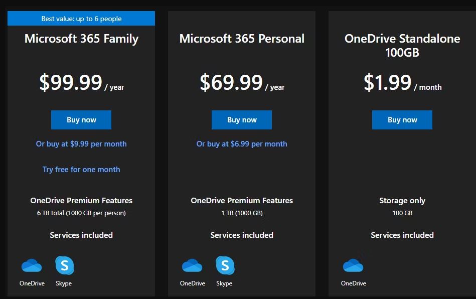 بهترین فضای ذخیره سازی ابری 1 ترابایتی: Microsoft 365