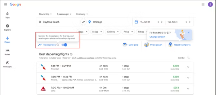 پرواز ارزان با Google Flight