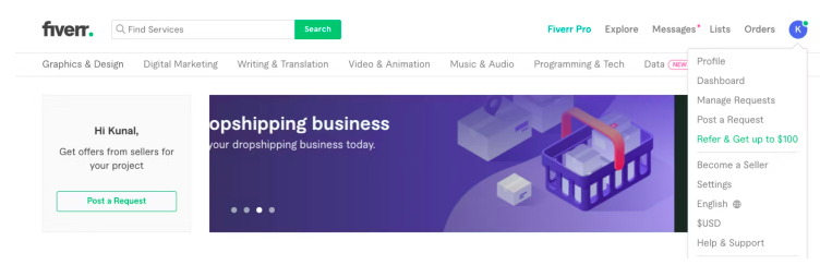 گرفتن کار در Fiverr