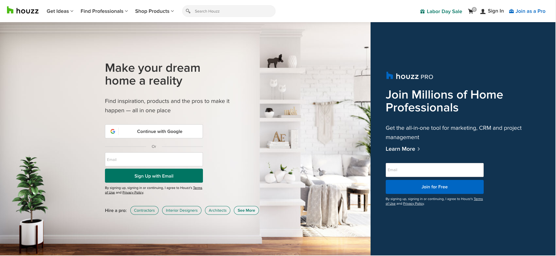 پرداخت در سایت houzz