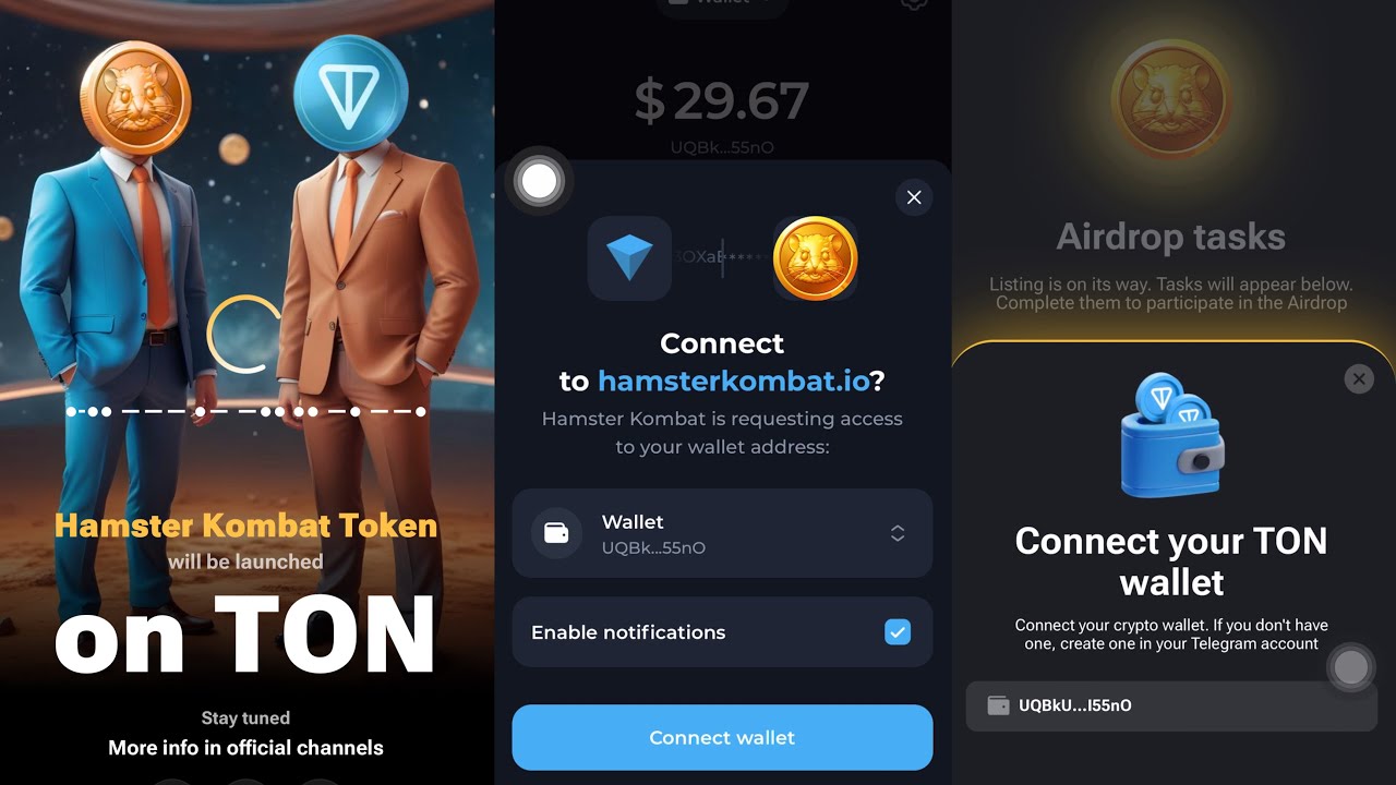 اتصال بازی همستر کمبت به Tonkeeper